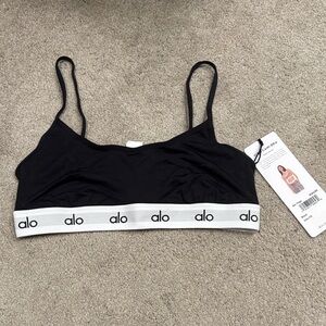 ALO Yoga Black Bralette with White Band